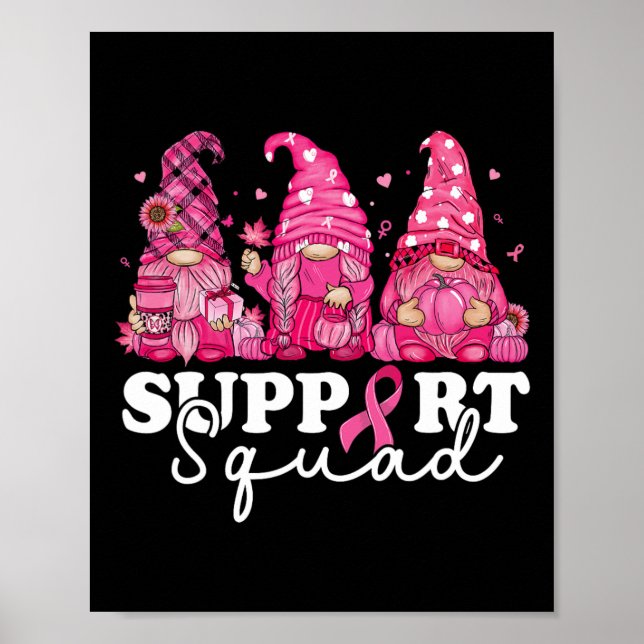 Medvetenhet om cancer för kvinnor Gnomes Support S Poster (Framsidan)