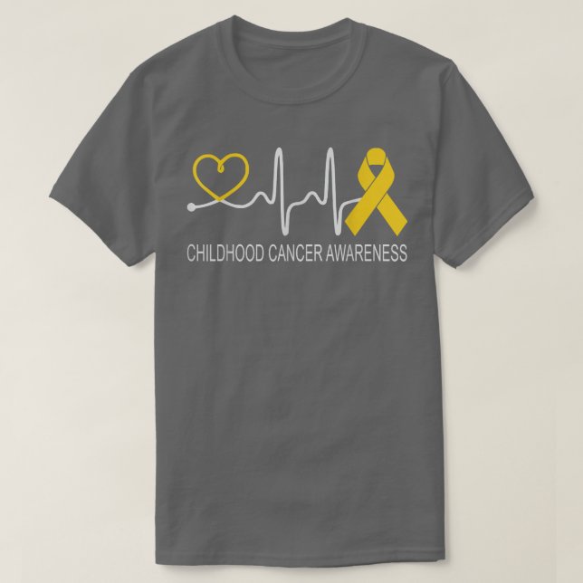 Medvetenhet om cancer Heartslag Guld T Shirt (Design framsida)