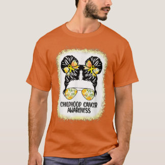 Medvetenhet om cancer hos barn Bun Guld Ribbon K T Shirt