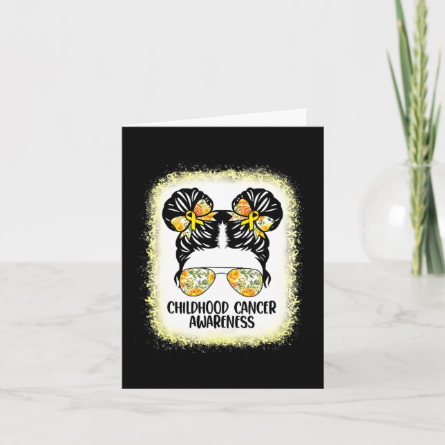 Medvetenhet om cancer hos barn Bun Guld Ribbon Kort (Framsida)