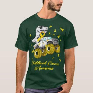 Medvetenhet om cancer hos barn - dosinosaur Monste T Shirt