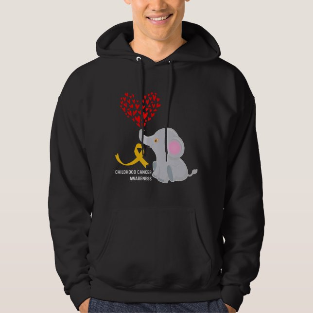 Medvetenhet om cancer hos barn Elephant Children C Hoodie (Framsida)