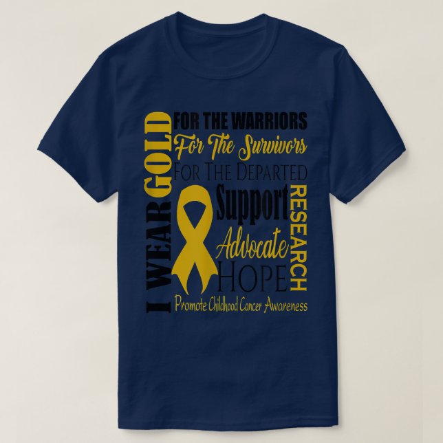 Medvetenhet om cancer hos barn Guld för en barnkam T Shirt (Design framsida)
