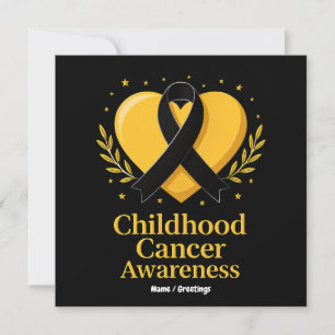 Medvetenhet om cancer hos barn, Guld Heart Inbjudningar