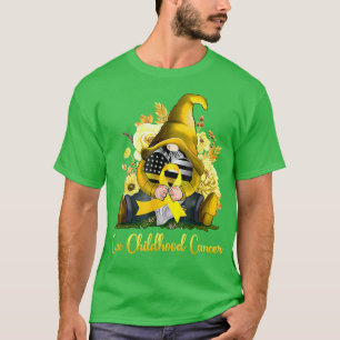 Medvetenhet om cancer hos barn Guld Ribbon Gnome T Shirt