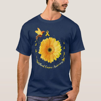Medvetenhet om cancer hos barn Hummingbird Guld Su T Shirt
