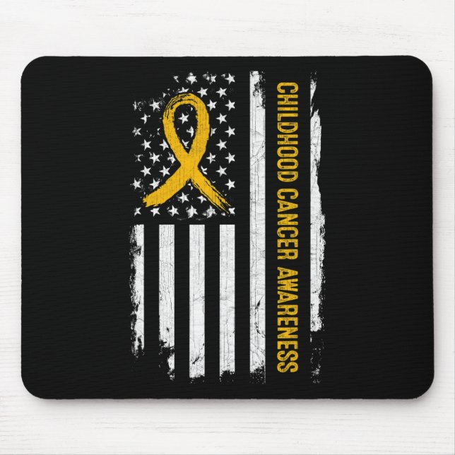 Medvetenhet om cancer hos barn i Amerika Flagga -  Musmatta (Framsidan)