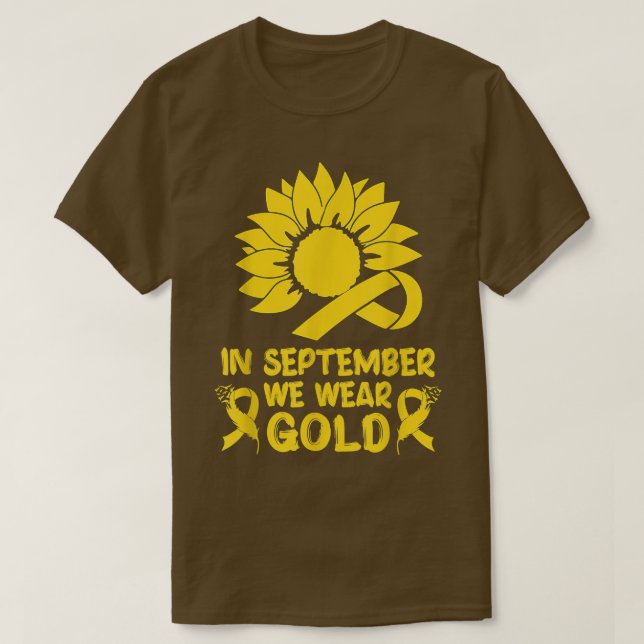 Medvetenhet om cancer hos barn i september Bära Gu T Shirt (Design framsida)