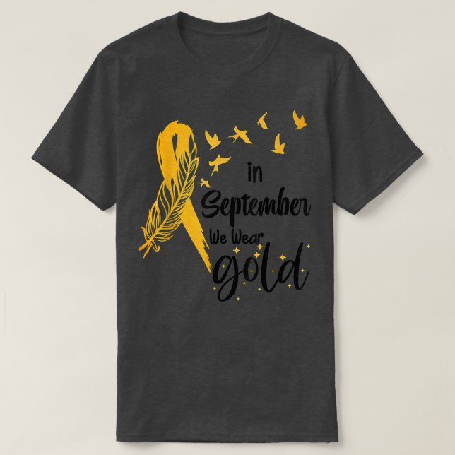 Medvetenhet om cancer hos barn i september Vi Bära T Shirt (Design framsida)
