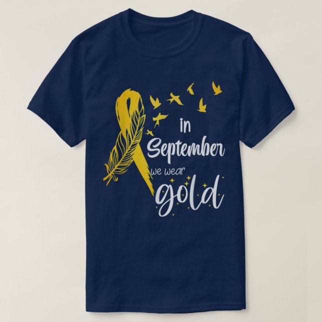 Medvetenhet om cancer hos barn i september Vi Bära T Shirt (Design framsida)