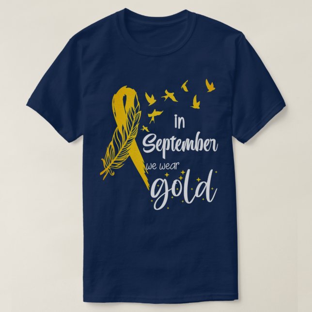 Medvetenhet om cancer hos barn i september Vi Bära T Shirt (Design framsida)