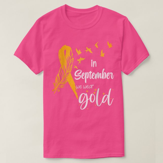 Medvetenhet om cancer hos barn i september Vi Bära T Shirt (Design framsida)