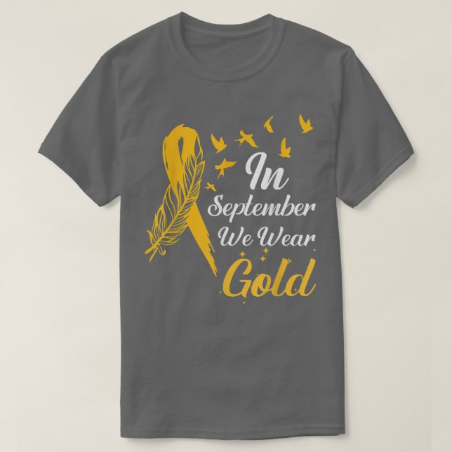 Medvetenhet om cancer hos barn i september Vi Bära T Shirt (Design framsida)