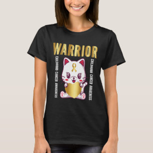 Medvetenhet om cancer hos barn, katt söt t shirt