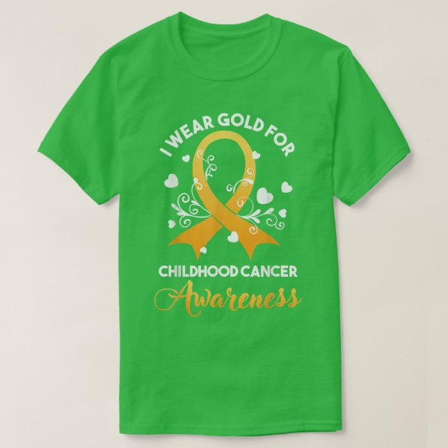 Medvetenhet om cancer hos barn Månad I Bära går T Shirt (Design framsida)