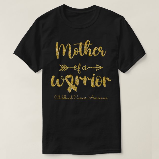 Medvetenhet om cancer hos barn Mor i en krigare T Shirt (Design framsida)