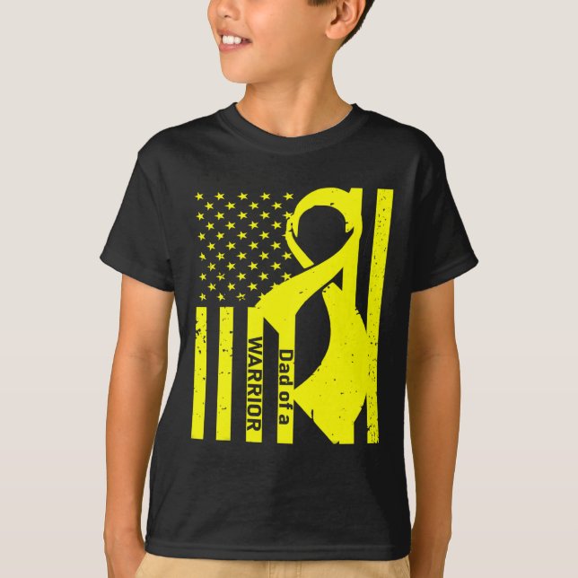Medvetenhet om cancer hos barn Pappa i en WARRIOR- T Shirt (Framsida)
