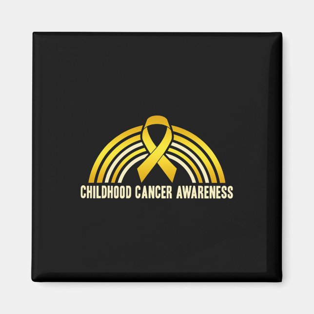 Medvetenhet om cancer hos barn Regnbåge Magnet (Framsidan)