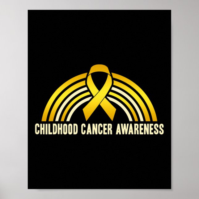 Medvetenhet om cancer hos barn Regnbåge Poster (Framsidan)