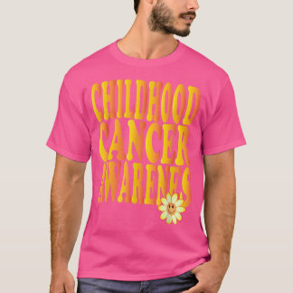 Medvetenhet om cancer hos barn Retro Groovy T Shirt