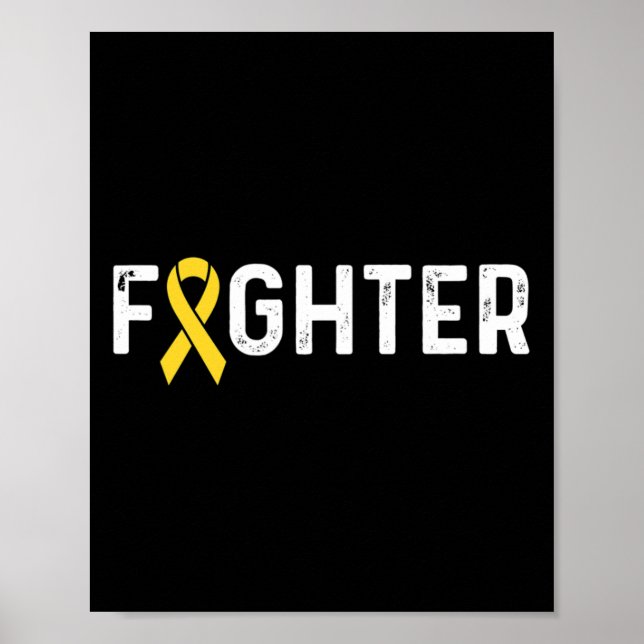 Medvetenhet om cancer hos barn Ribbon Fighter Poster (Framsidan)