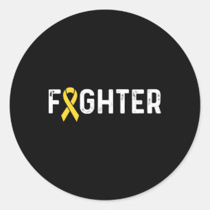 Medvetenhet om cancer hos barn Ribbon Fighter Runt Klistermärke