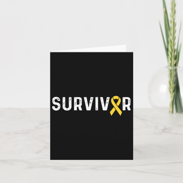 Medvetenhet om cancer hos barn Ribbon Survivor Rem Kort (Framsida)