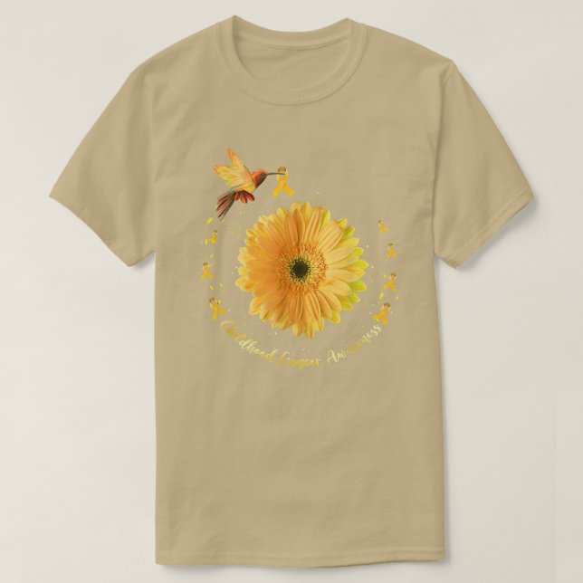 Medvetenhet om cancer hos barn Tshirt Hummingbird  T Shirt (Design framsida)
