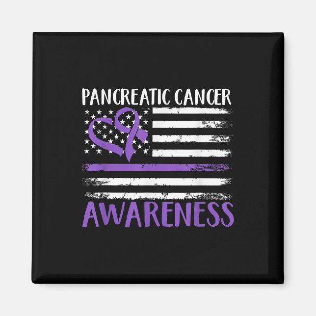 Medvetenhet om cancer i amerikansk Flagga Magnet (Framsidan)