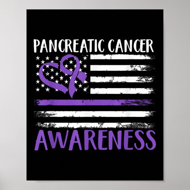 Medvetenhet om cancer i amerikansk Flagga Poster (Framsidan)