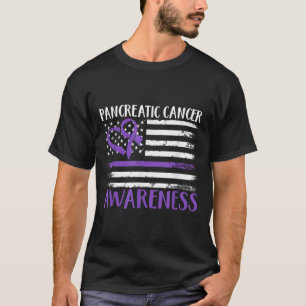Medvetenhet om cancer i amerikansk Flagga T Shirt