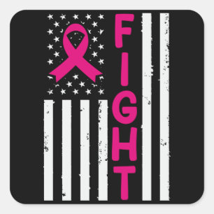 Medvetenhet om cancer i amerikanska flagga fyrkantigt klistermärke