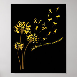 Medvetenhet om cancer i barndomen Dandelion Flower Poster