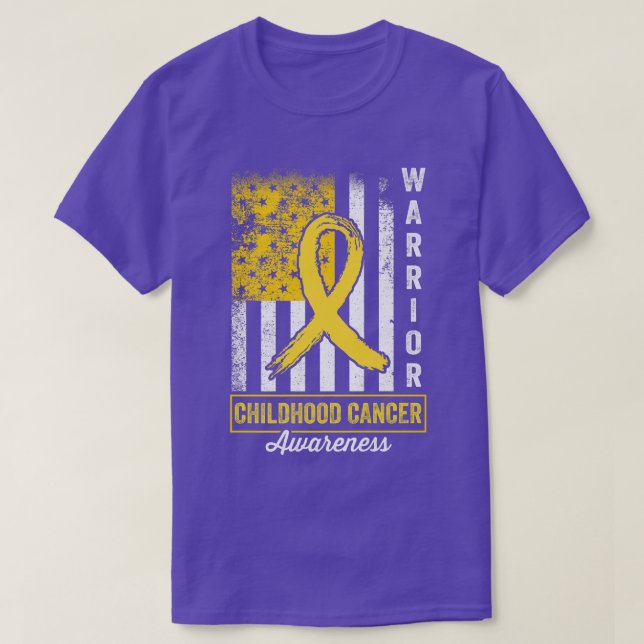 Medvetenhet om cancer i barndomen Guld Ribbon Ret T Shirt (Design framsida)