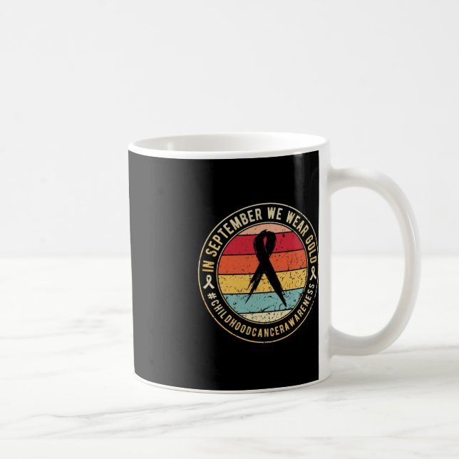 Medvetenhet om cancer i barndomen i september kaffemugg (Höger)