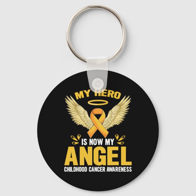 Medvetenhet om cancer i barndomen Månad Min Hero ä Nyckelring (Framsida)
