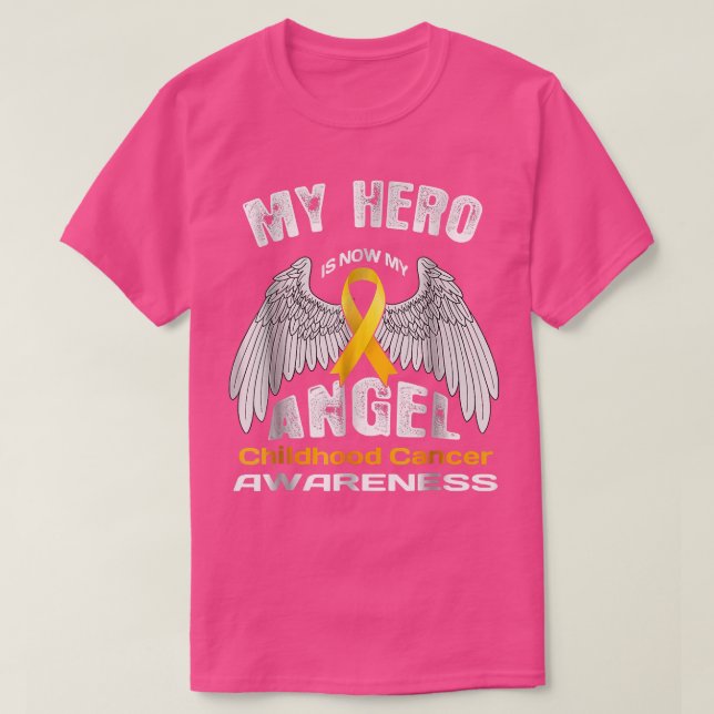 Medvetenhet om cancer i barndomen Min Hero är nu m T Shirt (Design framsida)