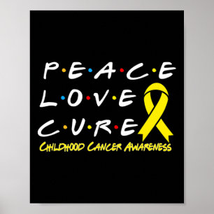 Medvetenhet om cancer i barndomen Peace Kärlek Cur Poster