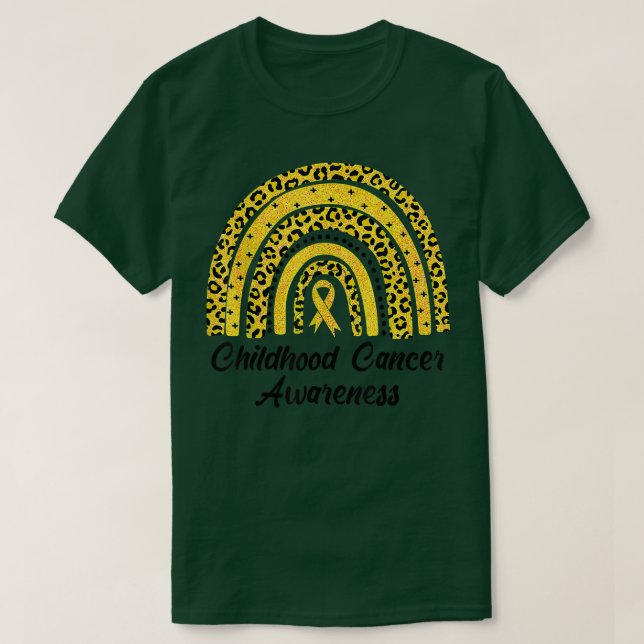 Medvetenhet om cancer i barndomen Rainbow Leopard  T Shirt (Design framsida)