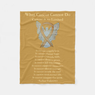Medvetenhet om cancer i barndomen Ribbon Soft Blan Fleecefilt