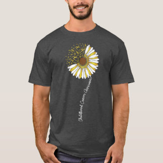 Medvetenhet om cancer i barndomen Solros Guld Ribb T Shirt