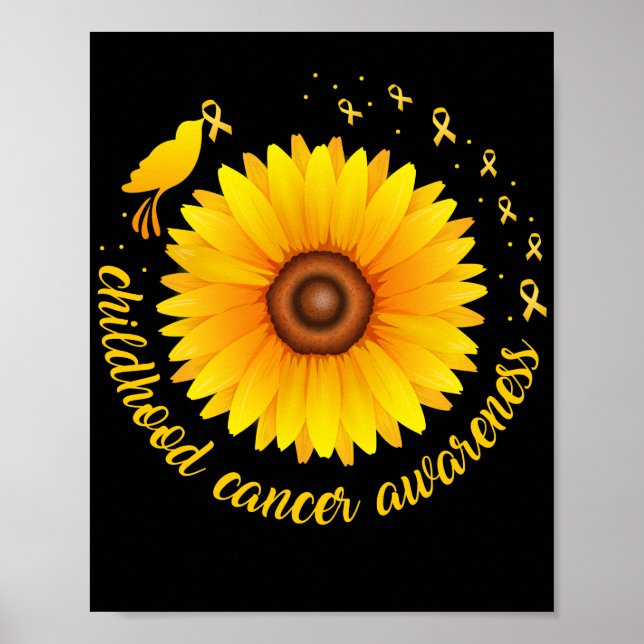 Medvetenhet om cancer i barndomen Solros Poster (Framsidan)