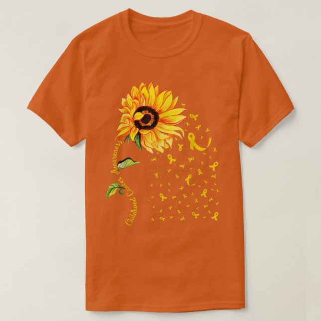 Medvetenhet om cancer i barndomen Solros T Shirt (Design framsida)