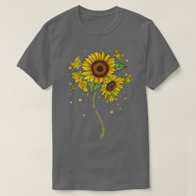 Medvetenhet om cancer i barndomen Solrosblommor T Shirt (Design framsida)