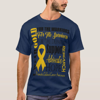 Medvetenhet om cancer i barndomen T Shirt Guld för