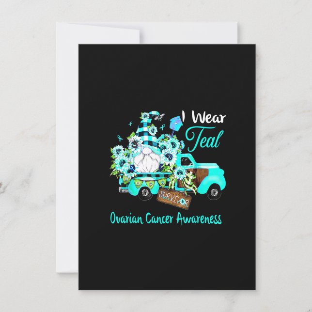 Medvetenhet om cancer i blommande Gnome Survivor O Inbjudningar (Framsida)