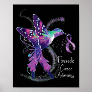 Medvetenhet om cancer i bukspottkörteln Hummingbir Poster