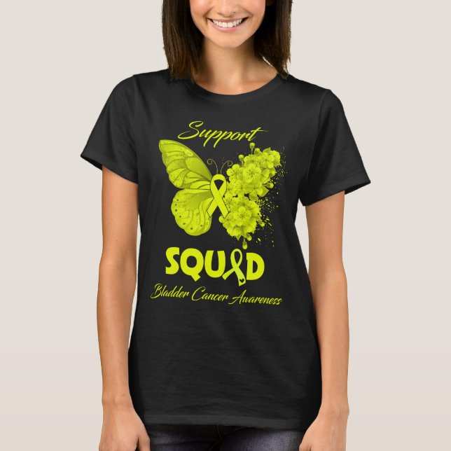 Medvetenhet om cancer i Butterfly Support Squad Bl T Shirt (Framsida)
