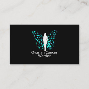 Medvetenhet om cancer i Butterfly Teal Ribbon Ovar Visitkort