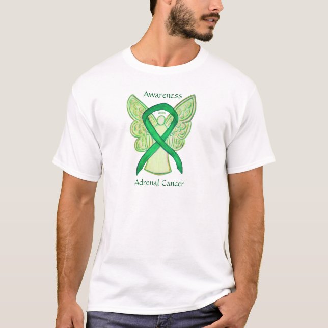 Medvetenhet om cancer i cancer Ribbon Angel Art Sh T Shirt (Framsida)